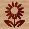 A simple line drawing of a sunflower, perfect for gardening or nature-themed designs.