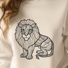 Ornate Standing Lion SVG A large standing lion with ornate details, suitable for vector graphics and design projects.