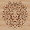 A majestic lion's head with intricate features, suitable for graphic design projects.