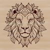 Regal Lion's Head Illustration Illustration of a regal lion's head with detailed features, suitable for vector graphics projects.