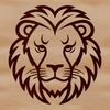 Lion's Majestic Head in Simple Lines A simple line drawing of a lion's head, featuring the iconic features of a big cat.