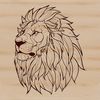 Majestic Lion's Face Illustration Large African lion's head, illustration suitable for safari-themed designs.