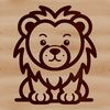 Cute Savannah Critter Illustration A simple line drawing of a cute lion sitting on the savannah.