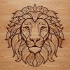 Wildlife Vector Art - Lion Portrait A detailed illustration of a lion's head with intricate features, suitable for digital design and cutting projects.