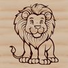 Wild Feline Figure Design A large feline standing on four legs with a regal demeanor.