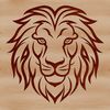 Close-up illustration of a lion's head, typical of big cat anatomy.