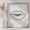 Beautiful Lips SVG Vector Image Detailed illustration of human lip anatomy.