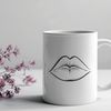 Beautiful Lip Silhouette Illustration A close-up illustration of human lips in a neutral expression, suitable for various design purposes.