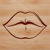 Outline Lip Design Close-up outline of lips for graphic design and cutting machine projects.
