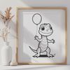 Scaly Friend Vector Art A digital illustration of a lizard with scaly skin, designed as vector art.