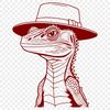 Scaly Reptile Illustration A reptilian animal with scales and a long tail, often found in warm climates.