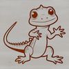 An illustration of a reptile, showcasing a lizard in a graphic design format.