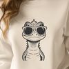 Stylized Lizard Silhouette A reptile animal wearing sunglasses in a stylized illustration.