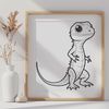 Green Cartoon Lizard Illustration Illustration of a reptile animal, a green lizard in a cartoon style.