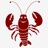A digital illustration of a lobster, suitable for vector graphics and cutting machine stencils.