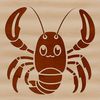 Digital Lobster Artwork A digital illustration of a lobster, an ocean animal with a hard exoskeleton.