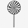 A vector graphic design of a classic candy lollipop on a transparent background.