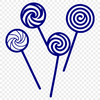 Vibrant Candy Icon A vector graphic representation of a single lollipop with bold colors.