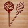 Lollipop Illustration Design A stylized digital representation of a classic lollipop treat in a simple composition.