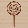 Sweet Treat Graphic Design Element A colorful illustration of a lollipop candy stick, suitable for personal or commercial design projects.