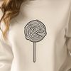 Free Candy Clip Art Vector A colorful illustration of a lollipop with a stick and a rounded body.
