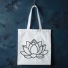 Delicate Lotus Blooms in Elegant Design A vector design representation of the lotus plant, its delicate petals unfolding from a central axis.