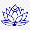 Beautiful Botanical Watercolor Detailed illustration of a lotus flower with petals and stem.