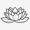 Lotuses in Bloom Symbolism A stylized illustration of a lotus flower, a symbol often used in religious contexts.