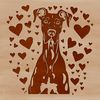 Great Dane Clip Art with Love Hearts A digital illustration of a Great Dane dog with love hearts in the design.