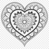Vibrant Mandalas with Heart Shape Design A colorful digital mandala design featuring a heart shape, suitable for various applications.