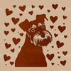 Cute Puppy Head Clip Art Close-up illustration of a miniature dog's head with love hearts.