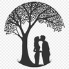Intertwined Love A stylized illustration of a tree with intertwined branches, symbolizing love and unity.