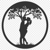 Love Tree Symbolism Illustrated tree symbolizing love and relationships, suitable for Valentine's Day or wedding decoration.