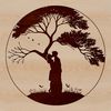 Heart Shaped Tree Design An iconic vector design featuring a tree with a heart-shaped trunk, representing eternal love and togetherness.