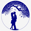 Interlaced Love Tree Illustration An illustration of a tree with intertwined branches and a heart-shaped knot at the top, symbolizing love and unity.