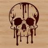 Spooky Halloween Decoration A detailed illustration of a skull with dripping liquid, suitable for Halloween decorations.
