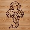 Mermaid Vector Design for Cutting Machines Illustrative mermaid design in vector format suitable for cutting machines or digital art software.