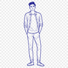Free SVG Cut File for Cricut Male figure in vector format, suitable for cutting machines like Cricut or laser cutters.