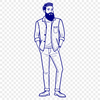 Male Figure Vector Artwork A detailed vector illustration of a bearded man.