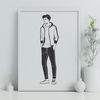 Elegant Male Figure Illustration Male figure illustration in vector format.