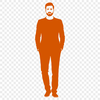 Geometric Male Figure Illustration An SVG graphic representation of a man with clean lines and geometric shapes.