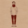 Free Vector Beard Design A male figure with facial hair in simple, vector design.