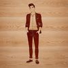 Male figure illustration in a digital format, suitable for vector editing and design.
