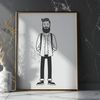 Adult Male Figure Illustration A detailed illustration of an adult male figure with facial hair.