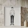 Digital Male Vector Artwork A digital representation of a male figure, created using vector graphics.