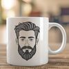 Free Bearded Man Illustration A simple illustration of a bearded male figure, created in vector format.