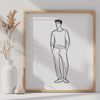 Male Silhouette Vector A male figure illustrated in a vector format, suitable for various design applications.