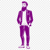 Bearded Male Profile Illustration A simple illustration of a bearded man in profile.
