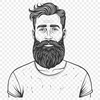 Adult Male Figure Vector Design An adult male figure with a beard in a simple vector design.