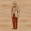 A digital clip art representation of a middle-aged man in outline form.